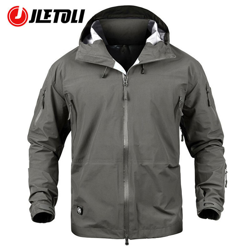 JLETOLI Waterproof Jacket Windbreaker Winter Outdoor Hiking Jacket Men Women Coat Windproof Hard Shell Jacket Tactics Clothes