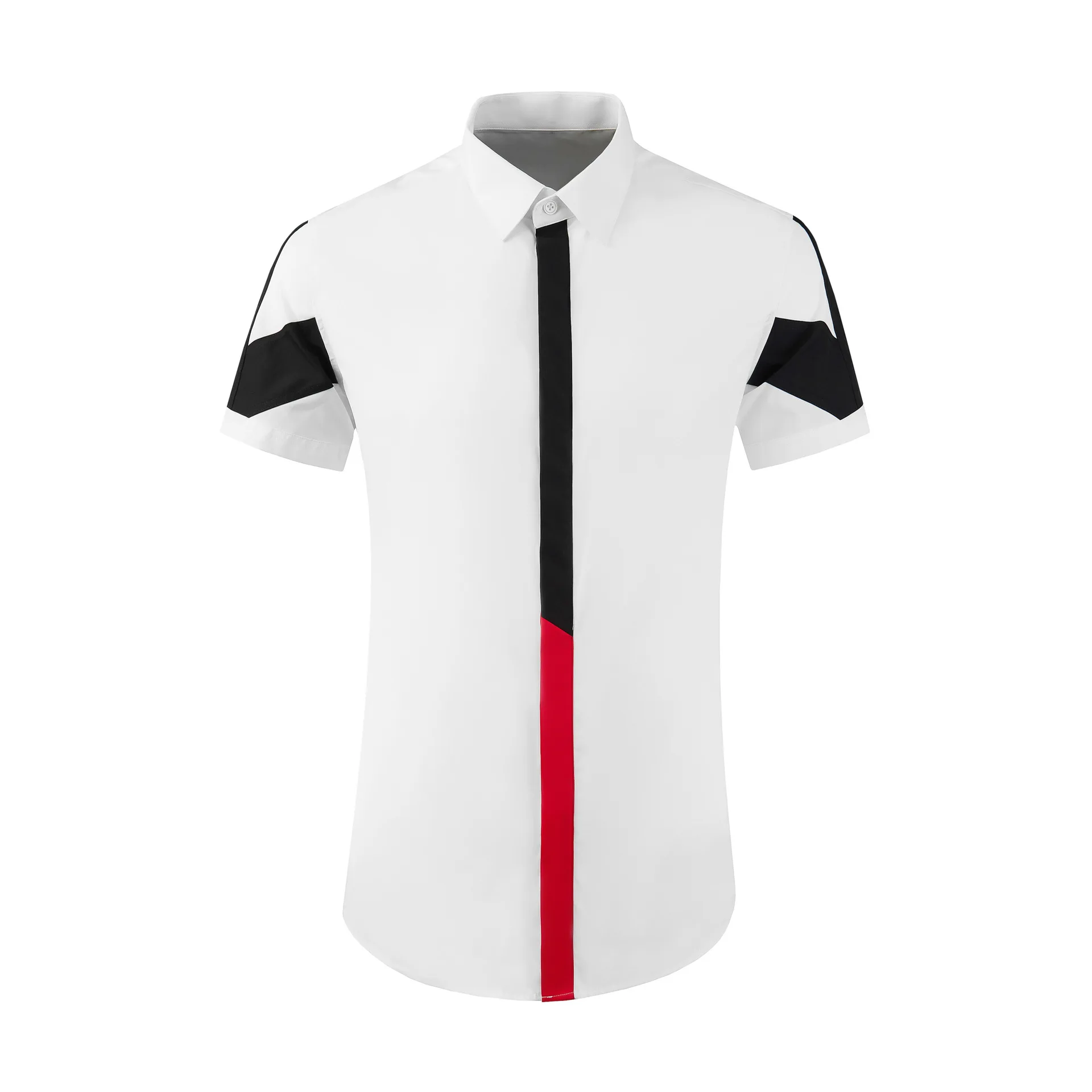 

High Quality Luxury Jewelry New Fashion Splicing Men'S Shirt Bright Red Color Men Shirts Aloha Beach Hawaiian Shirts For Men