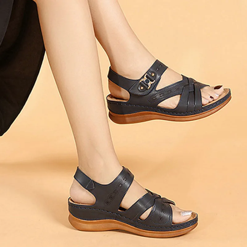 2023 Strand Sandalen Vrouwen Zomer Schoenen Dikke Zool Vrouwen Wiggen Sandalen  Dames Zomer Vakantie Schoenen Big Size 42 A3257|Damessandalen| - AliExpress