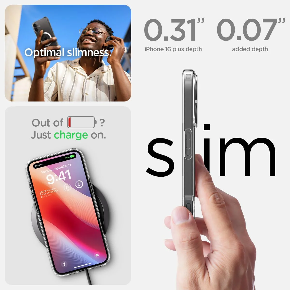 Magnetic Wireless Charging Hybrid Silicone Hard Phone Case
