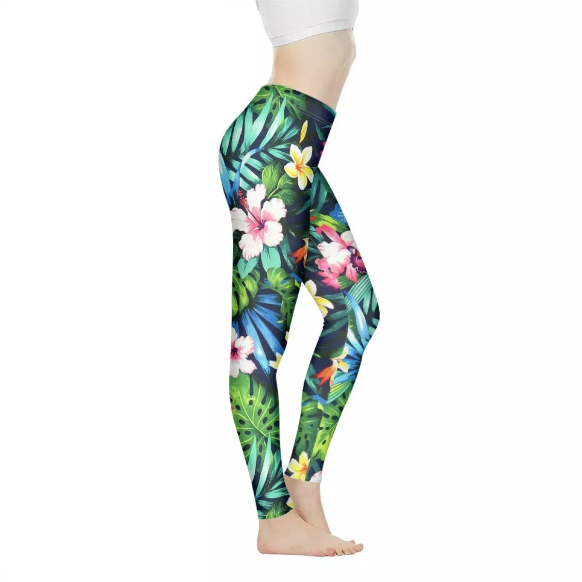 

Polynesian Tropical Hibiscus Seamless Leggings Women Casual Legging Yoga Pants Sports Fitness Workout Sweatpants Gym Outfits 3XL
