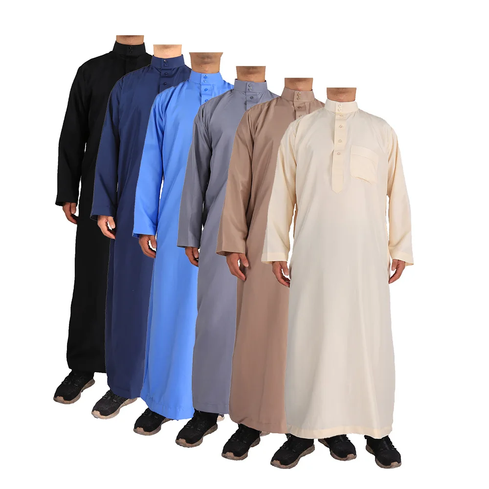 

Eid Muslim Jubba Thobe Men Ramadan Embroidery Long Robe Kaftan Kimono Saudi Musulman Abaya Dubai Arab Turkey Islamic Clothing