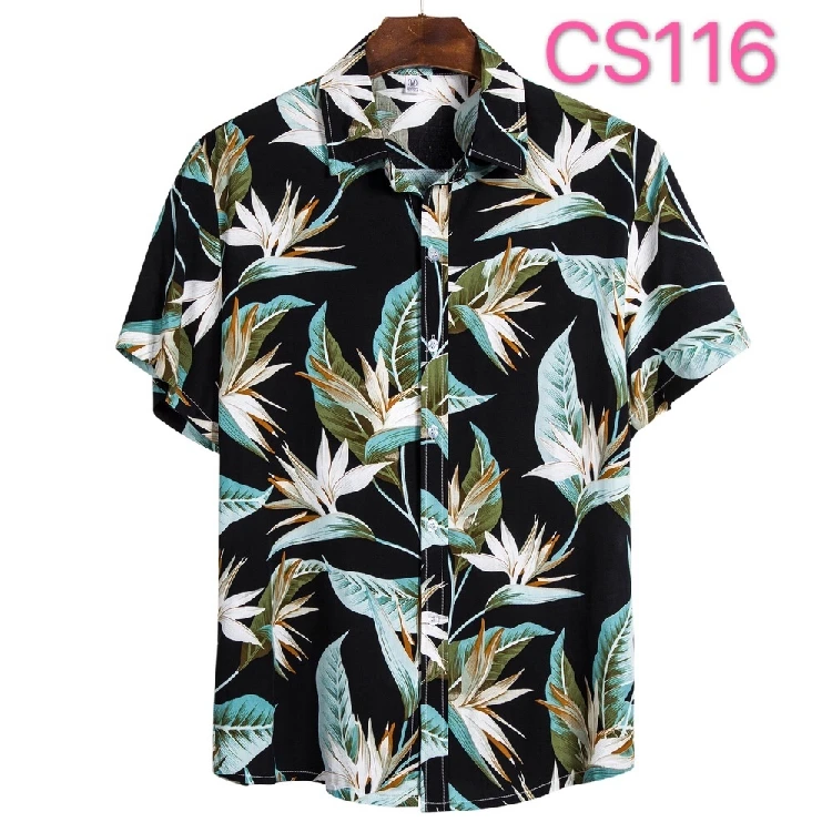 men's short sleeve dress shirts Hawaii Men's Shirt 2022 Beach Flower Summer New Hawaiian Shirt High Quality Vintage Short Sleeve Printed Shirts Casual Tops men's button up short sleeve shirts & tops Shirts