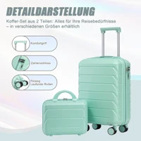 Ensemble de valises HOUSE SPOLE ABS avec serrure à combinaison et roulettes pivotantes à 360 degrés, avec trousse de toilette 6