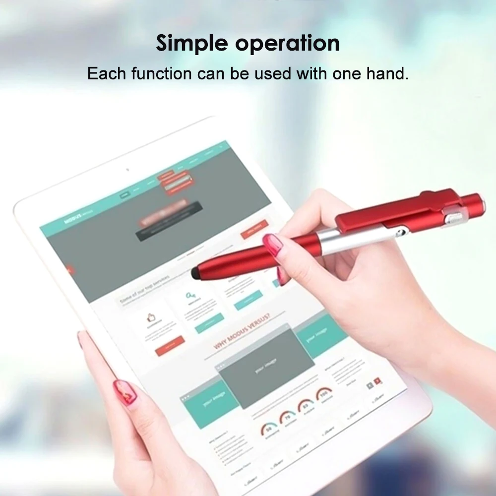 Multifunction Pen Ballpoint Pen with LED Light Multifunction Folding Stand for Phone Holder Night Reading Stationery Pen for Office School Student