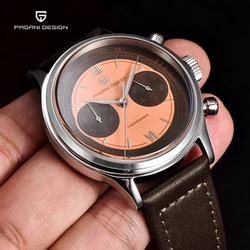 PAGANI DESIGN Mens Watches 2023 Top Brand Luxury Quartz Watch For Men Compact Dial Retro Chronograph AR Sapphire Mirror Relogio