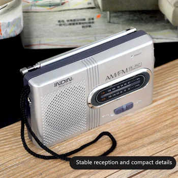 BC-R21 Portable AM FM Radio Receiver Player Built-in Speaker with a Standard 3.5MM Headphones Handheld Lightweight Ultra Thin 4