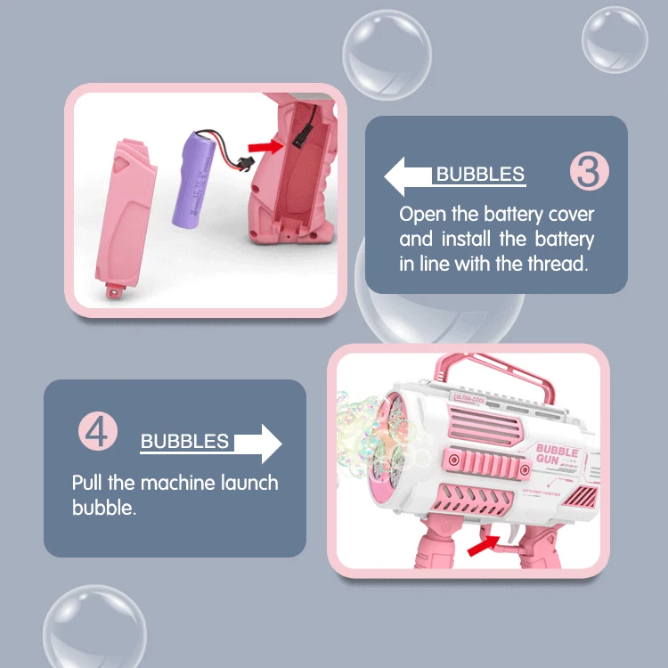 Bubble Gun Toy With Backpack Soap Bubble Machine N-Hole Electric Space Launcher Pomperos Blower Blubbles Children's Day Gifts_voghion.com