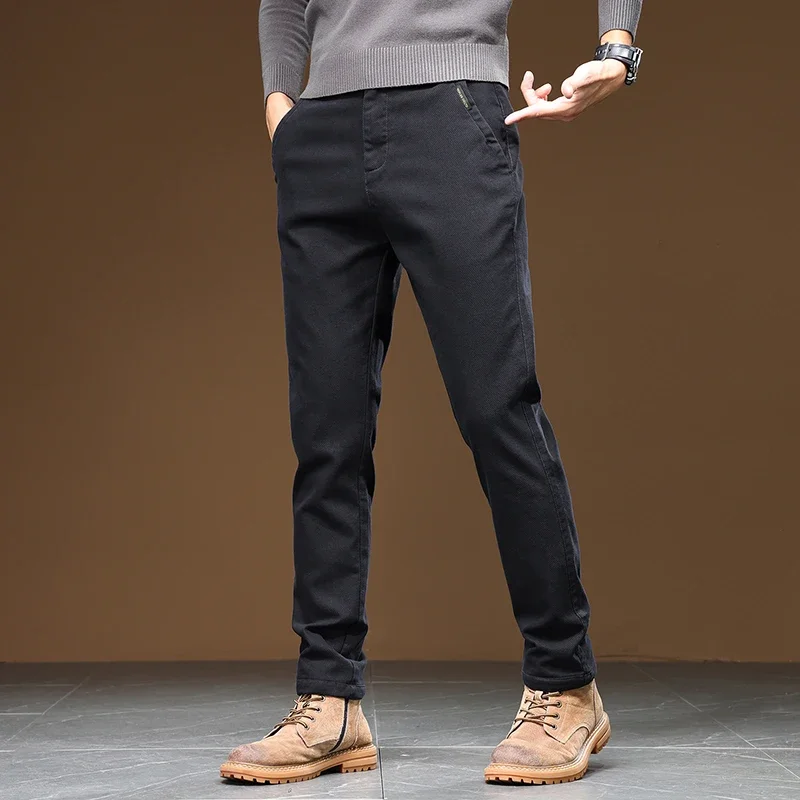 2025 Spring Casual Jeans for Men Business Straight Jeans Stretch Denim Pants Trousers Slim Fit Classic Cowboys Young Man Jeans 3