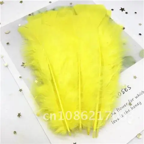 터키 플랫 깃털, 웨딩 쥬얼리 홈 장 천연 깃털, 밀리너리 트리밍 아트 공예, DIY 장식, 10-15cm, 50 개