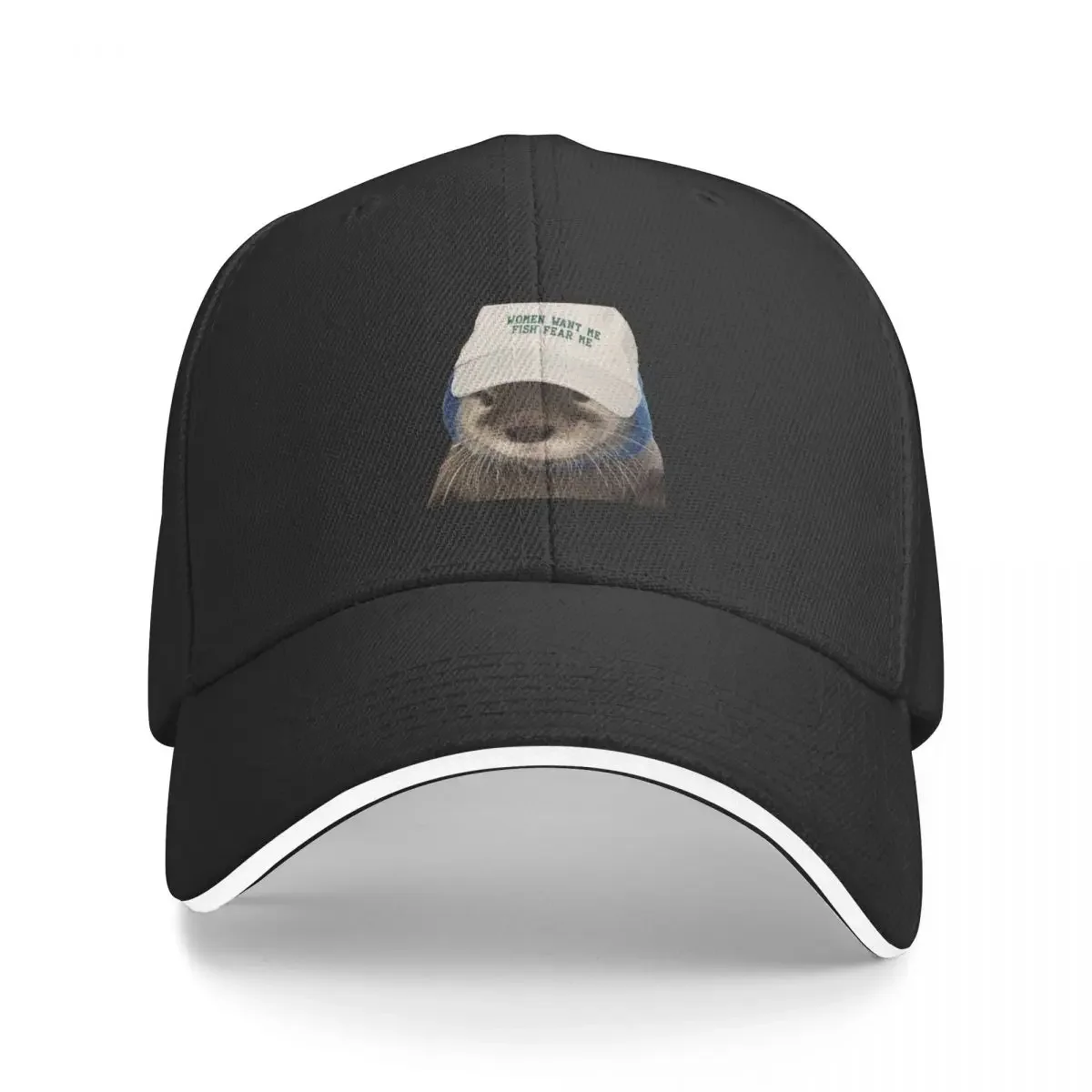 

Women Want Me Fish Fear Me Otter Sticker Baseball Cap Icon Luxury Cap Luxury Man Hat Women's Beach Men's