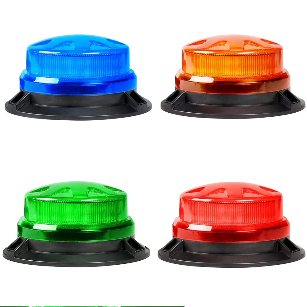 Magnetic Base LED Blue Emergency Strobe Light Car Police Roof Flashing Hazard Warning Light 12V/24V Vehicle Safety Beacon Lamp