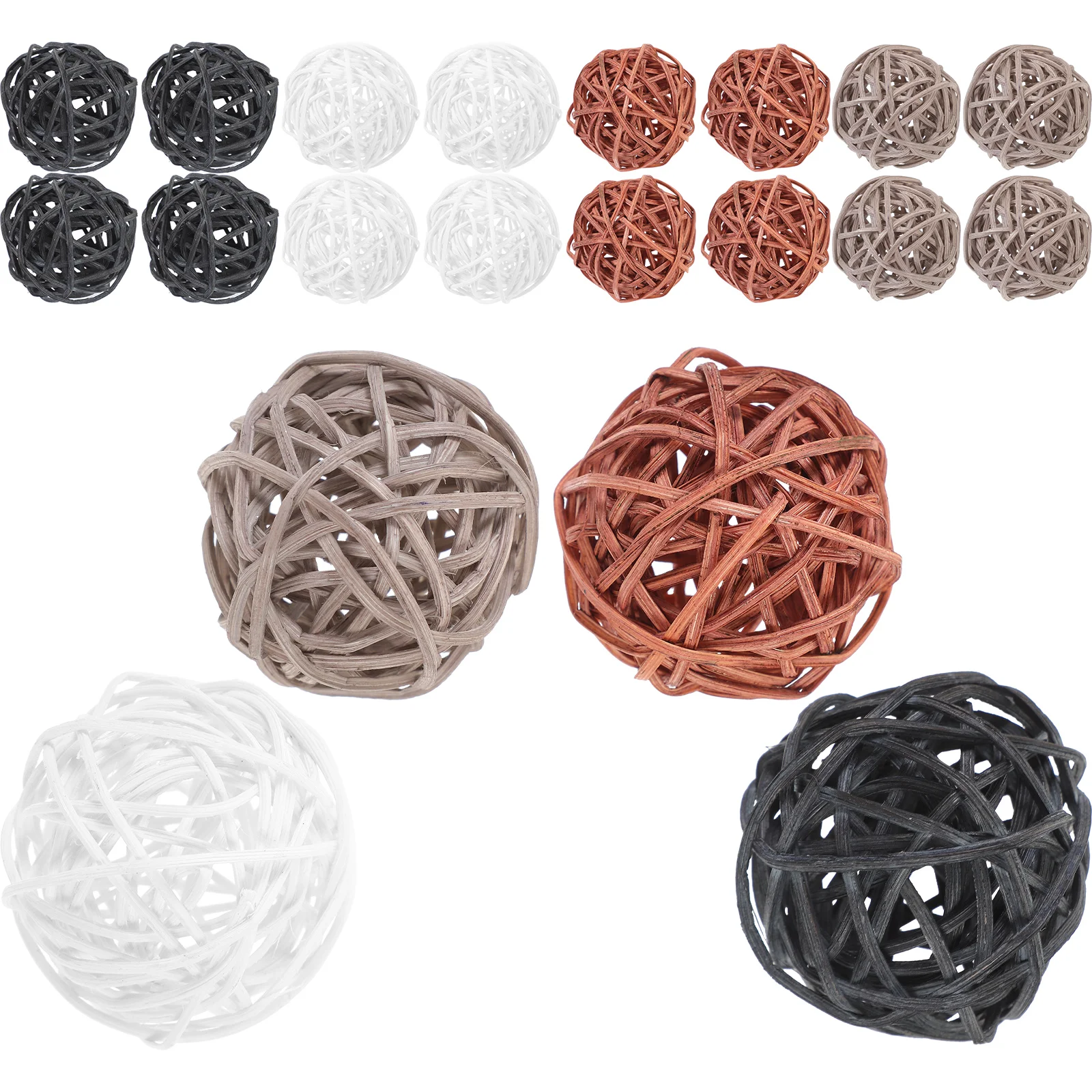 

20 Pcs Wicker Takraw Ball Christmas Tinner Rattan Crafts Ornament Decor Balls Decorative For Bowls Xmas