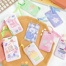 

Cartoon Bear Card Protective Cover Anti Degaussing Bank Card ID Card Bus Protection Kawaii Keychain School Stationery