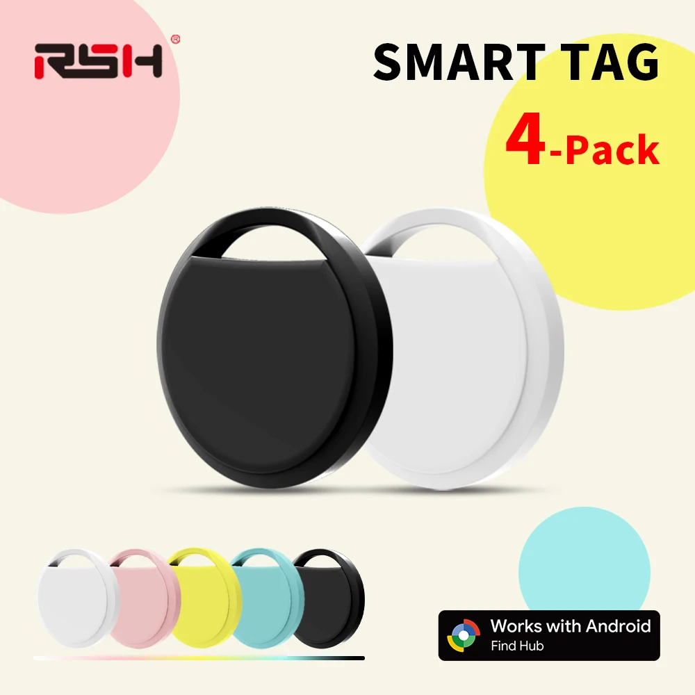 4pcs Bluetooth GPS Tracker Work With Android Google Find Key Luggage Finder Pets Cat Locator Smart Tag for Xiaomi Samsung Phones