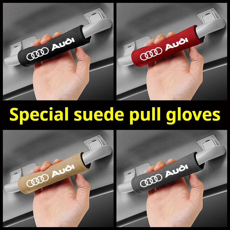Car roof handle protective cover fur upholstered gloves For Audi A3 Q5 Q3 Q4 A4 B8 B7 A6 C7 A5 A7 A8 RS3 RS4 RS5 RS6 Auto parts
