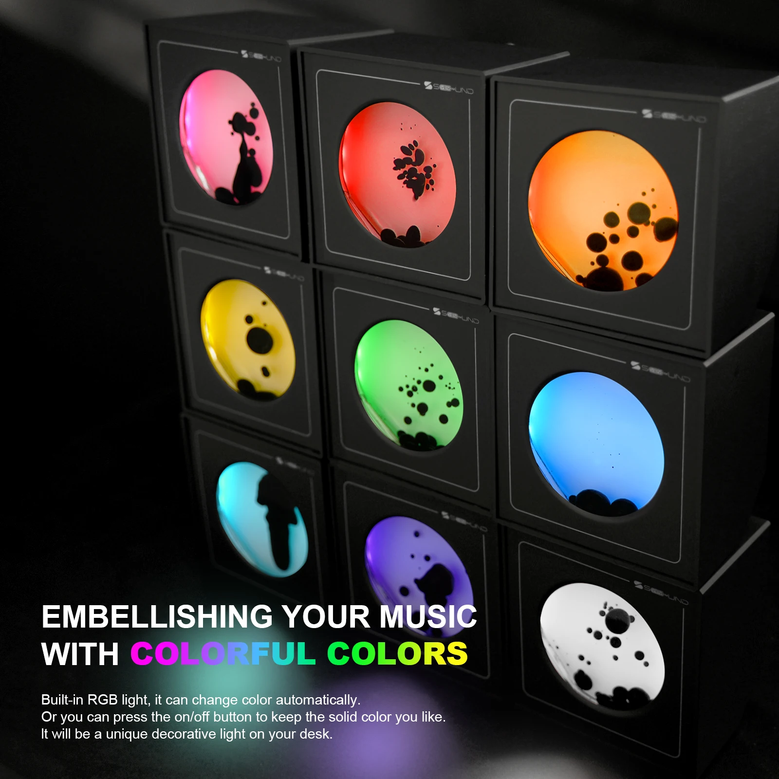 Ferrofluid Sound Visualizer Lamp, Ferrofluid Sound Visualizer Speaker Mate, Magnetic Fluid Rhythm Light, Speaker Musi