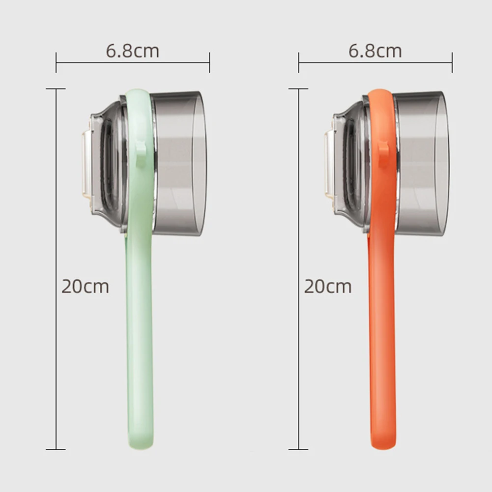 Set of 2 Double-Sided Multifunctional Fruit & Vegetable Peelers with Storage Box (Green & Orange)