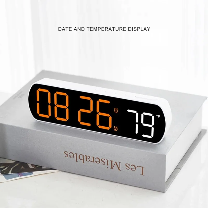 Voice Activated LED Multifunction Digital Alarm Clock with Temperature & Date Display