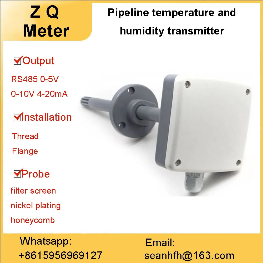 

Датчик температуры и влажности воздуховода, передатчик температуры и влажности 0-10 В/4-20 мА/RS485, высокая точность