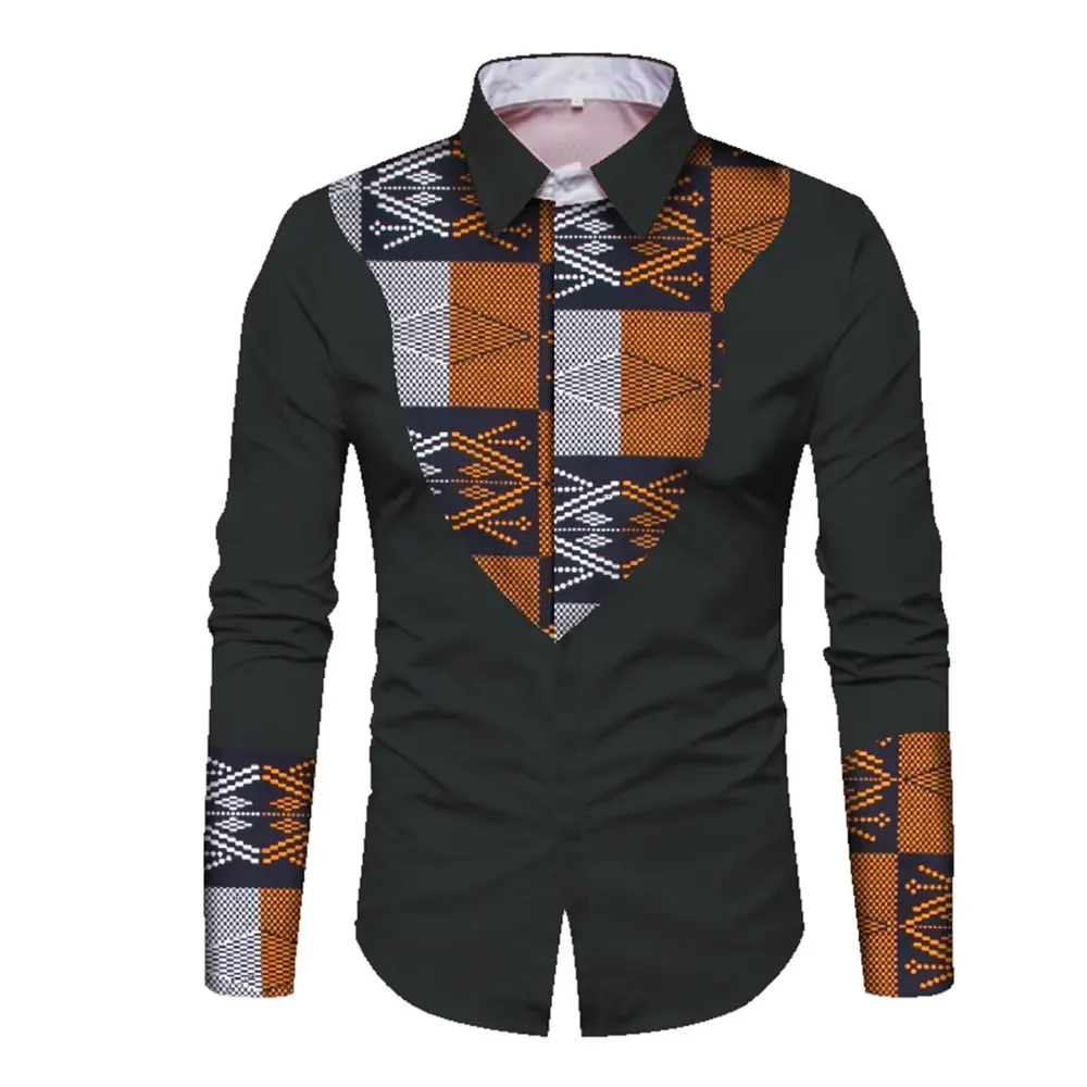 Camicia da uomo con stampa africana Abbigliamento Camicia a
