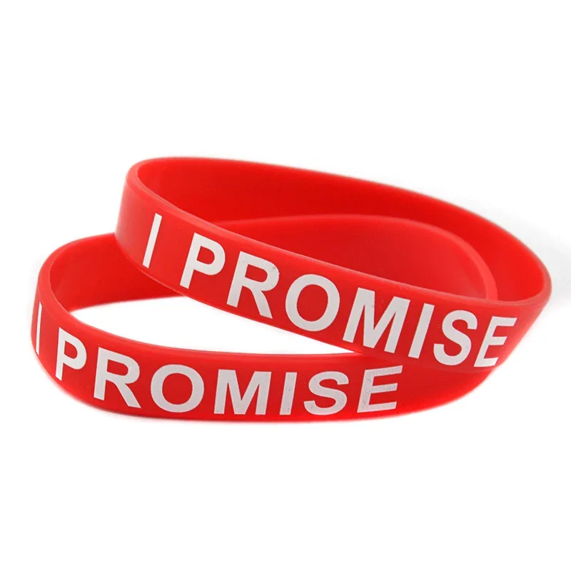1 PC I Promise Silicone Bracelet Sports Wristband Motivational Bangle Unisex Adult Size 9 Colors 5