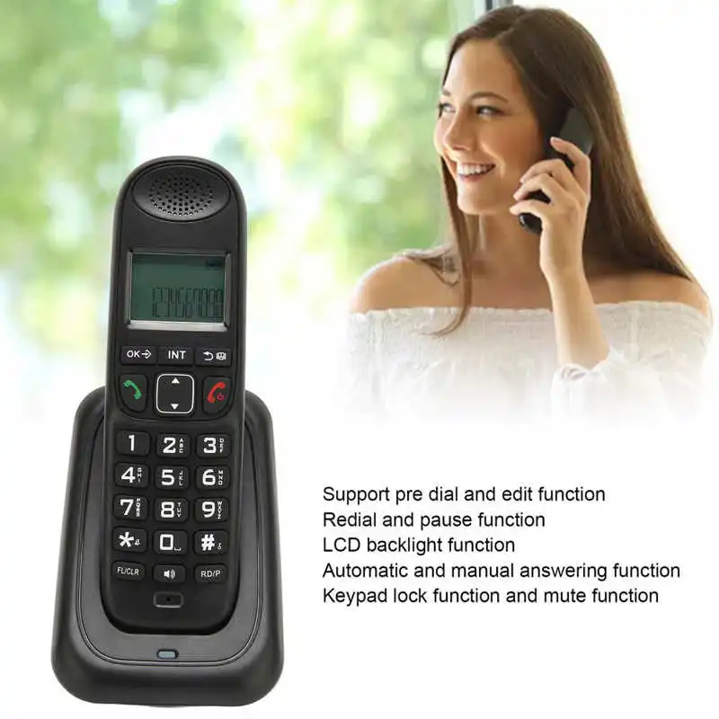 Telefono Cordless ID chiamante vivavoce telefono digitale Cordless con  retroilluminazione LCD per Home Office spina usa 100/240V hot