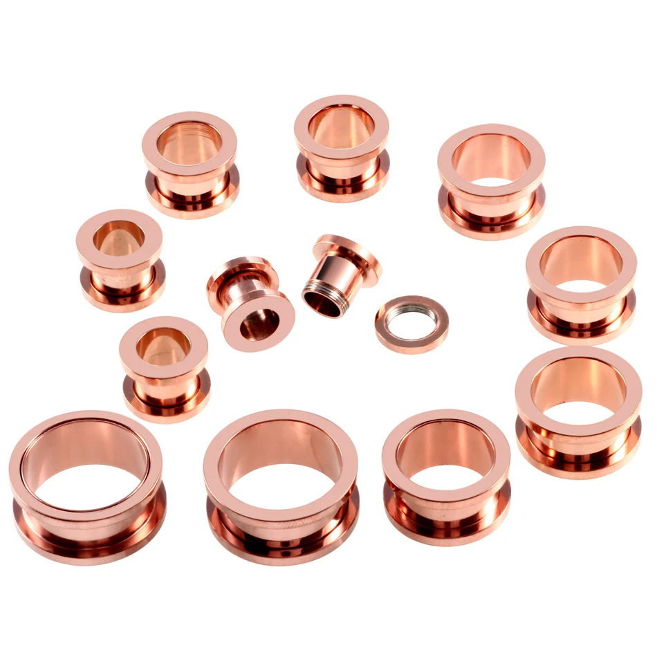Piercing Jewelry,Ear Piercing Jewelry,Metal Jewelry,Body Piercing Jewelry,Body Jewelry 2Pcs/lot Stainless Steel Ear Plugs Tunnels for Ear Piercing 1.2-30MM Screw Back Flesh Stretchers Expander Gauge Piercings