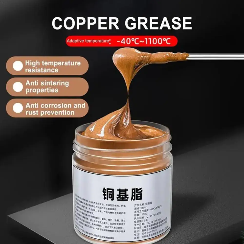 

Copper Anti Seize Copper Thread Grease Anti Seize Lubricant Bolt Hub Gear Grease Automotive Copper Grease For Car Brake Pad 100g