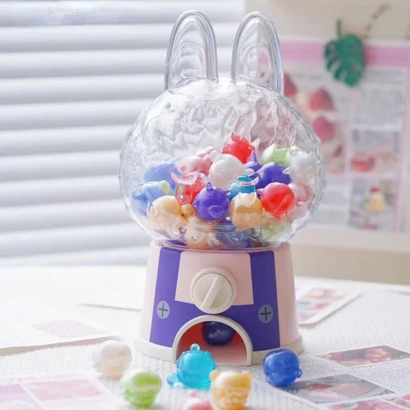 Labubu Colorful Doll Gashapon Machine Con Mini Figure Parity Miniature Skullpanda Dimoo Head Piccola Figura Decorazione Kawaii