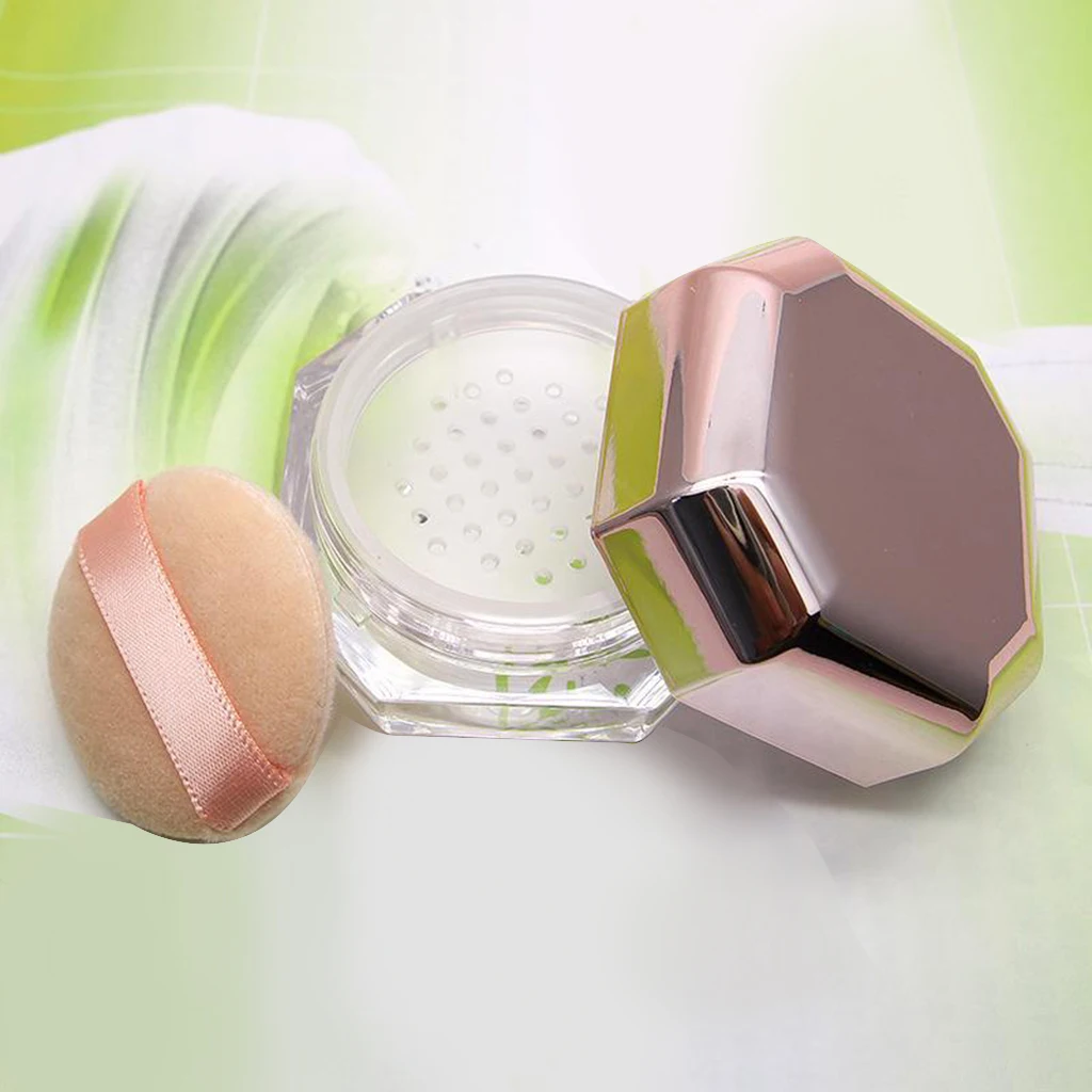 Empty Makeup 8ML 0.28OZ with Puff Loose Compact Case Cosmetic Jars Travel Sifter and Lid
