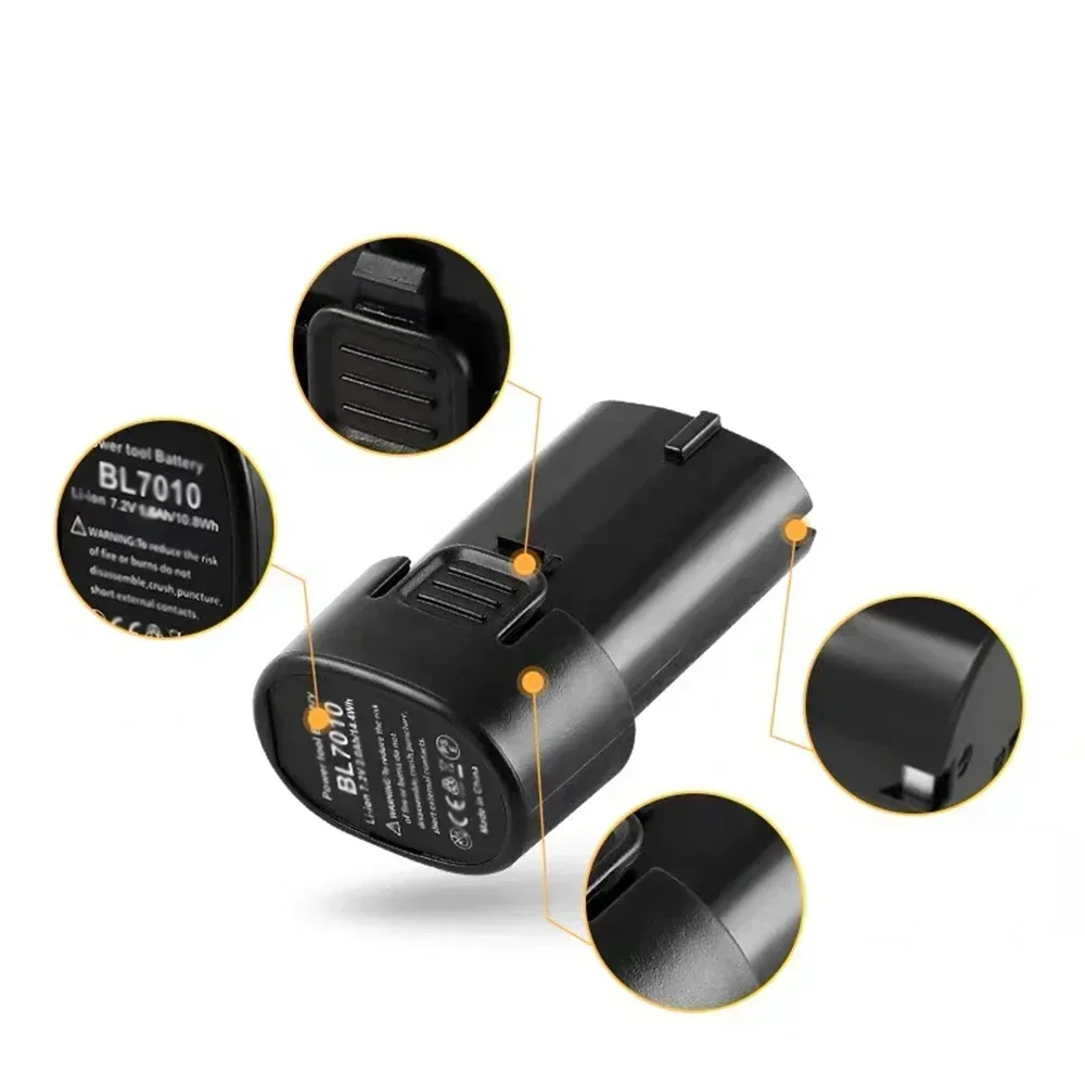 Electric Tool Battery for Makita 7.2V 3000mah BL7010 BL0715 DF010 DF012 DF022 7.2-4 194355-2 194356-3.