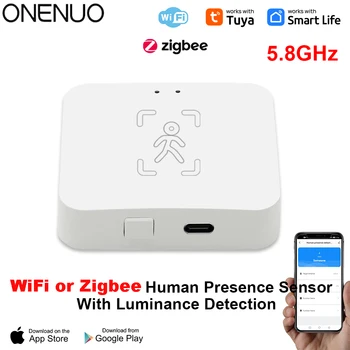 Tuya WiFi/Zigbee Human Presence Sensor MmWave Radar Detector With Luminance Sensor For Smart Home replace PIR Sensor 1