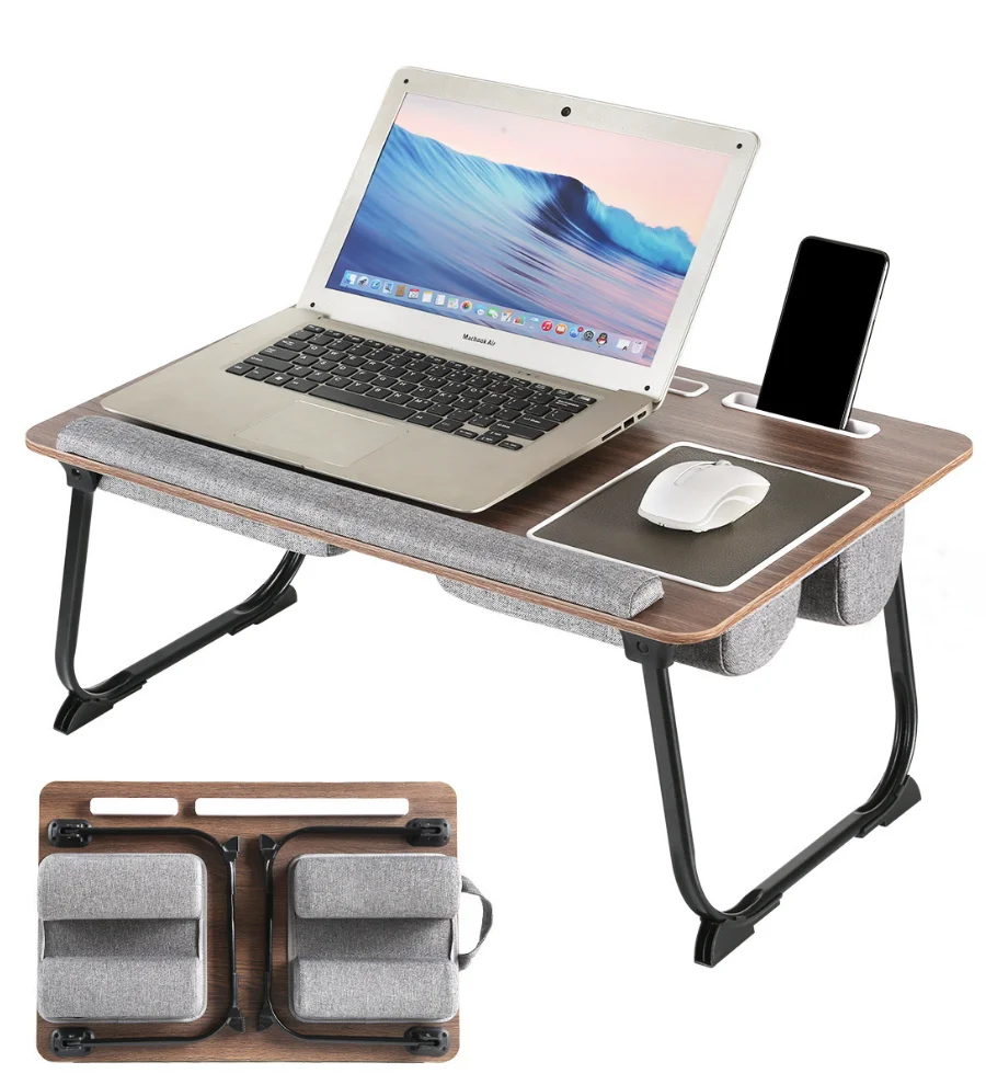 Lap Stand Desk Bamboo Laptop Support Stands with Pillow Cushion Laptop Computer Desk
