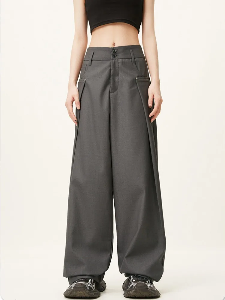 

ADAgirl Black Women Wide Leg Pants Oversize Streetwear Casual Trousers Women Korean Style Chic Aesthetic Clothes for Female New