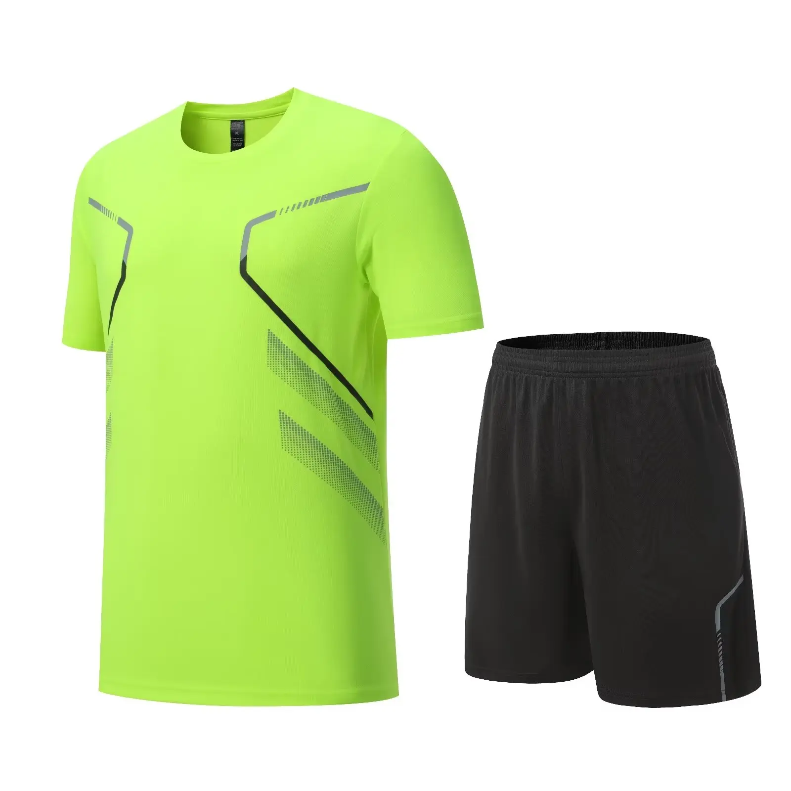 

Summer Men's Clothing Short Sleeve T-Shirt Pants 2 in 1 Casual Suit Breathable Fitness Jogging Sportswear 2 piece Tracksuit Men