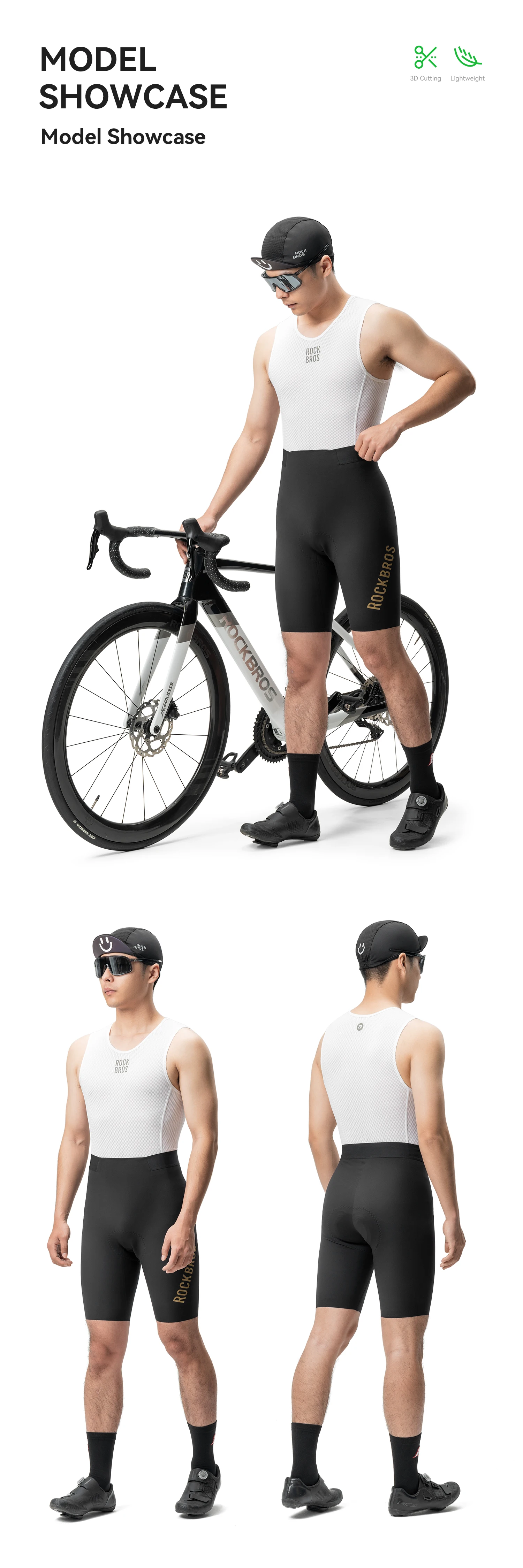 ROCKBROS Herren-Fahrradshorts, Sommer, nahtlos, atmungsaktiv, gepolstert, Radhose, stoßdämpfend, MTB, Rennrad, Fahrradbekleidung – Detail 8