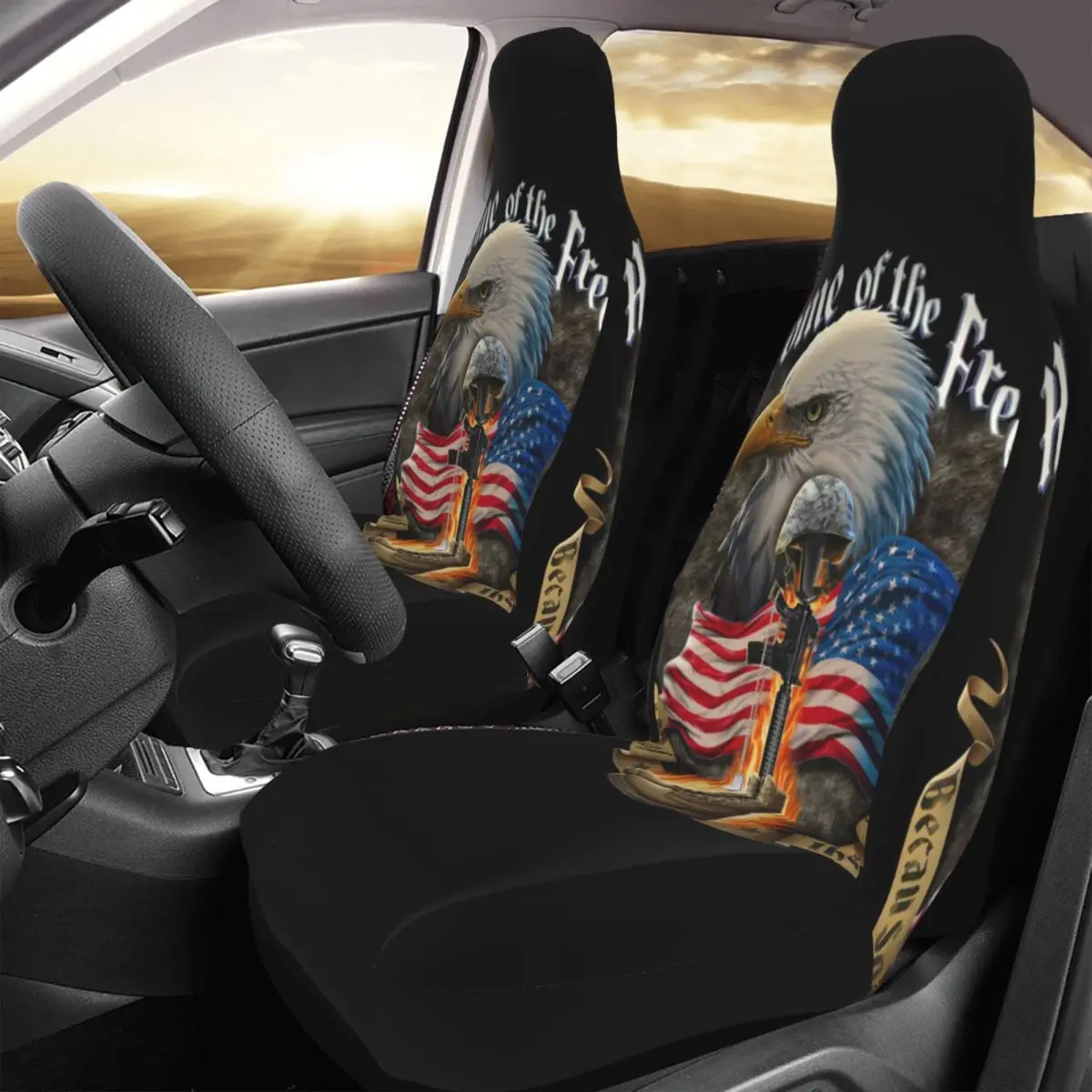 

Eagle Car Seat Cover Custom Printing Universal Front Protector Accessories Cushion Set