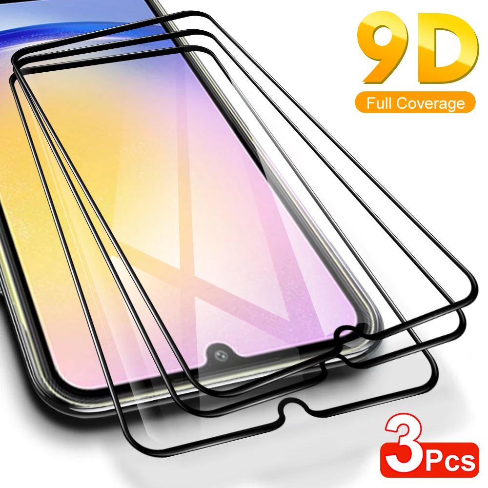 3 Pezzi Di Vetro Temperato Per Samsung Galaxy A25 A15 5G 2023 Black Edge Screen Protector Sansung A15 4G Samsuna25 A 25 6.5 Pollici