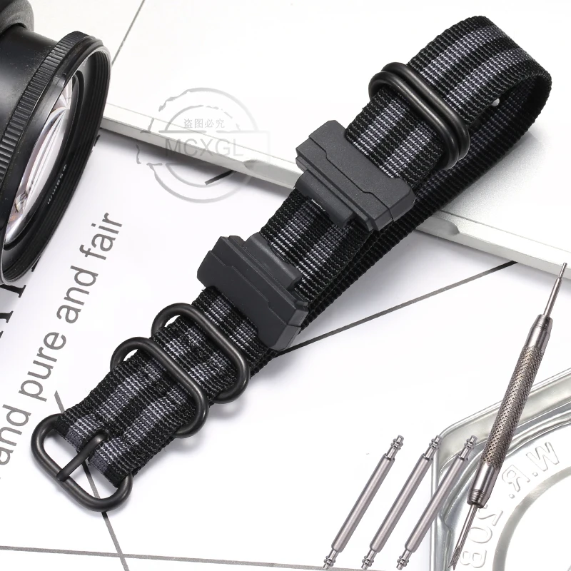 thumbnail image 1 of Kit adaptador de correa de nailon de conversión adecuado para correa de reloj tejida para hombre Casio GA100 GD120 DW6900 DW5600 GW9400 GL-7200, 1 of 5
