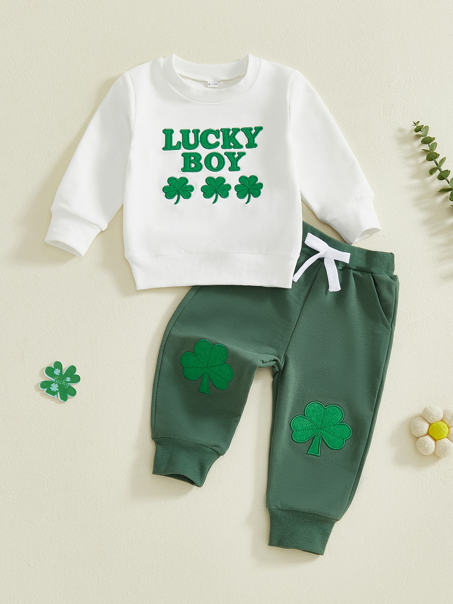 Baby Girl St Patrick s Day Green Shamrock Ruffle Romper and Headband 2 Piece Set for Infant Toddler Spring Outfit
