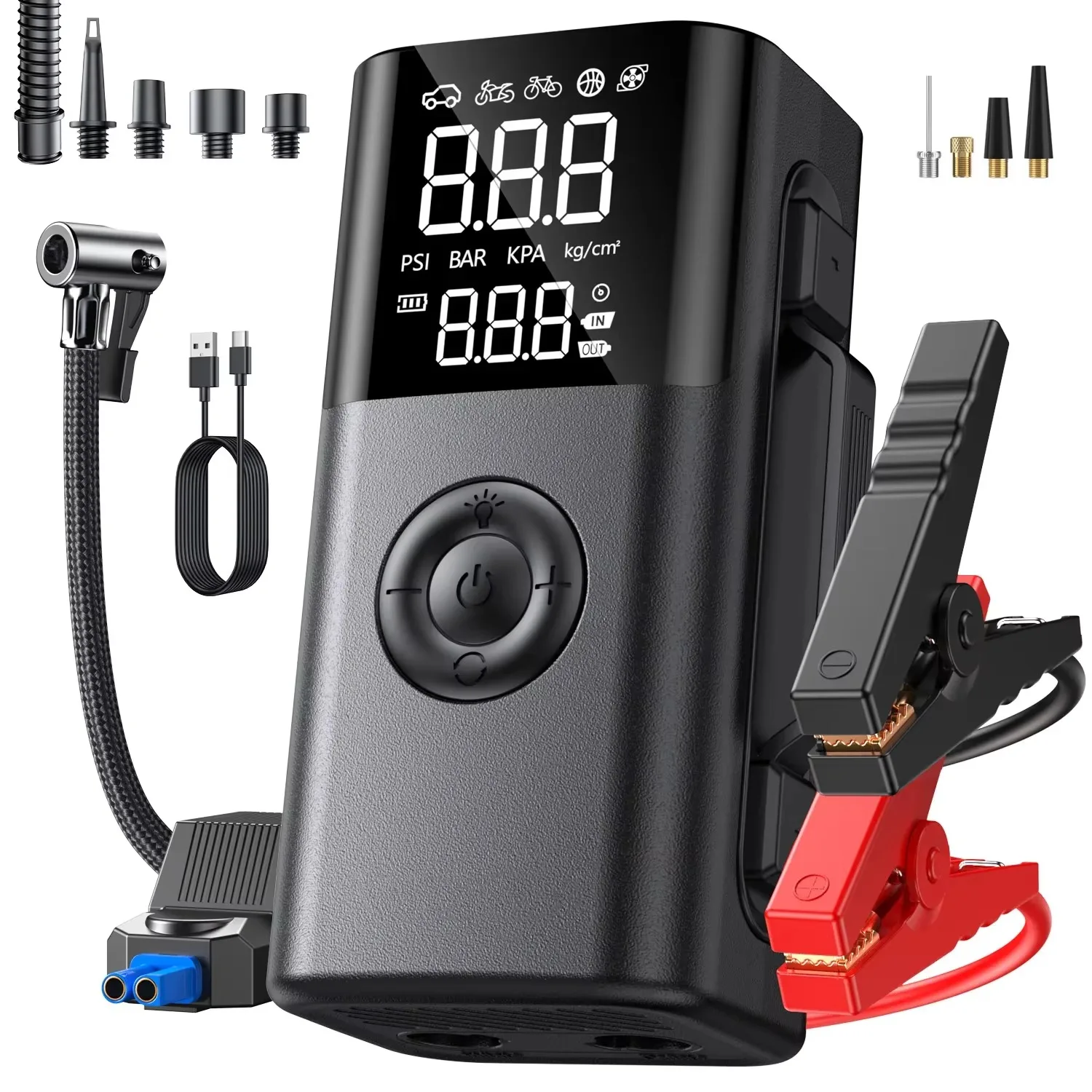 BIUBLE Air Pump Car Battery Booster 150PSI Engine Starting Device Tire Air Compressor 4000A Car Jump Starter Portable Power Bank car jump starter jump starter
