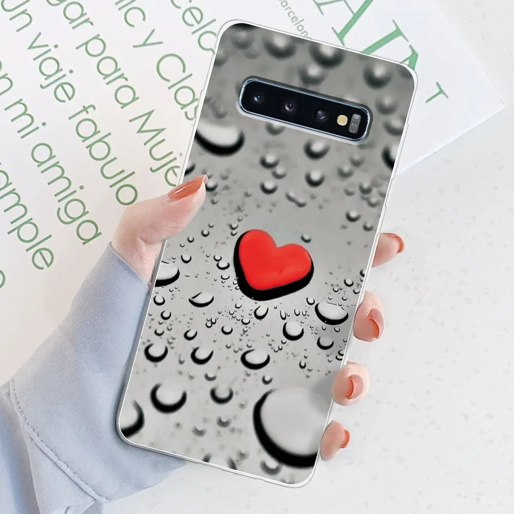 Stylish Watercolor Marble Transparent Silicone Back Bumper Case for [Brand Name] Galaxy S10 Series