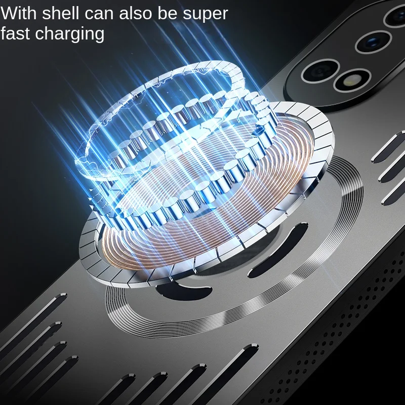 Enhanced Hard Metal Protective Back Cover with Heat Dissipation and Wireless Charging Compatibility