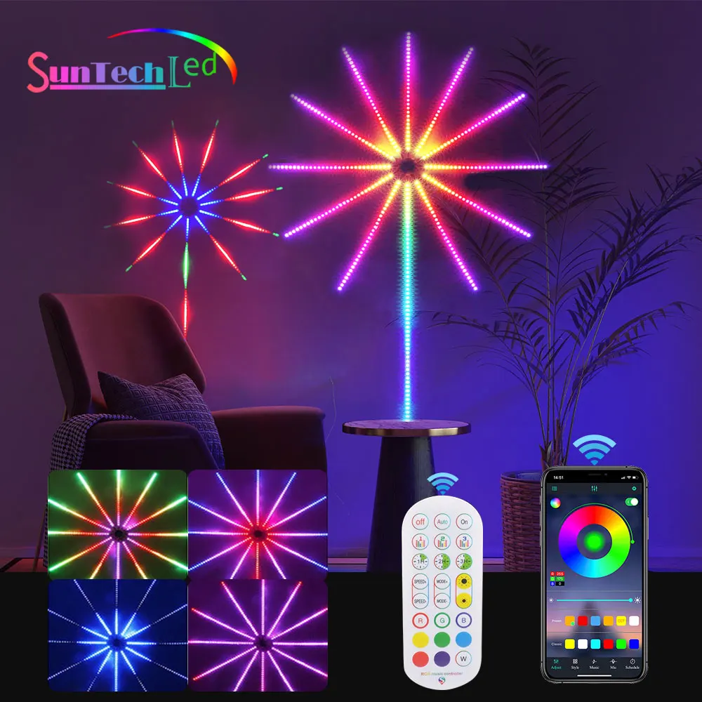 Fireworks LED Strip Lights Music Control Meteor Light Marquee RGB Flower Fairy Home Wedding Christmas Decoration |