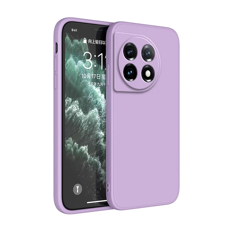 Luxury Candy Color Liquid Silicone Soft Back Phone Case - Premium Straight Edge Protection
