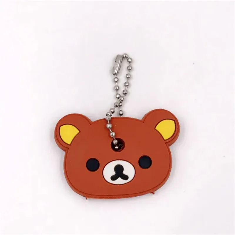 Fashion Cartoon Key Cover Cap Silicone Key Accessories Cute Holder Fashion Chain For Girl Women Trinket Gift 1PC
