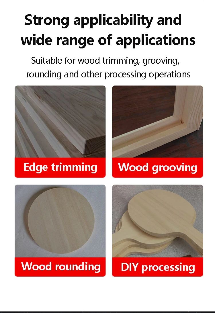Wood Router 1900W Compact Wood Trimmer Combo Tool 33000RMIN 6 Variable Speeds for DIY Woodworking Slotting Trimming