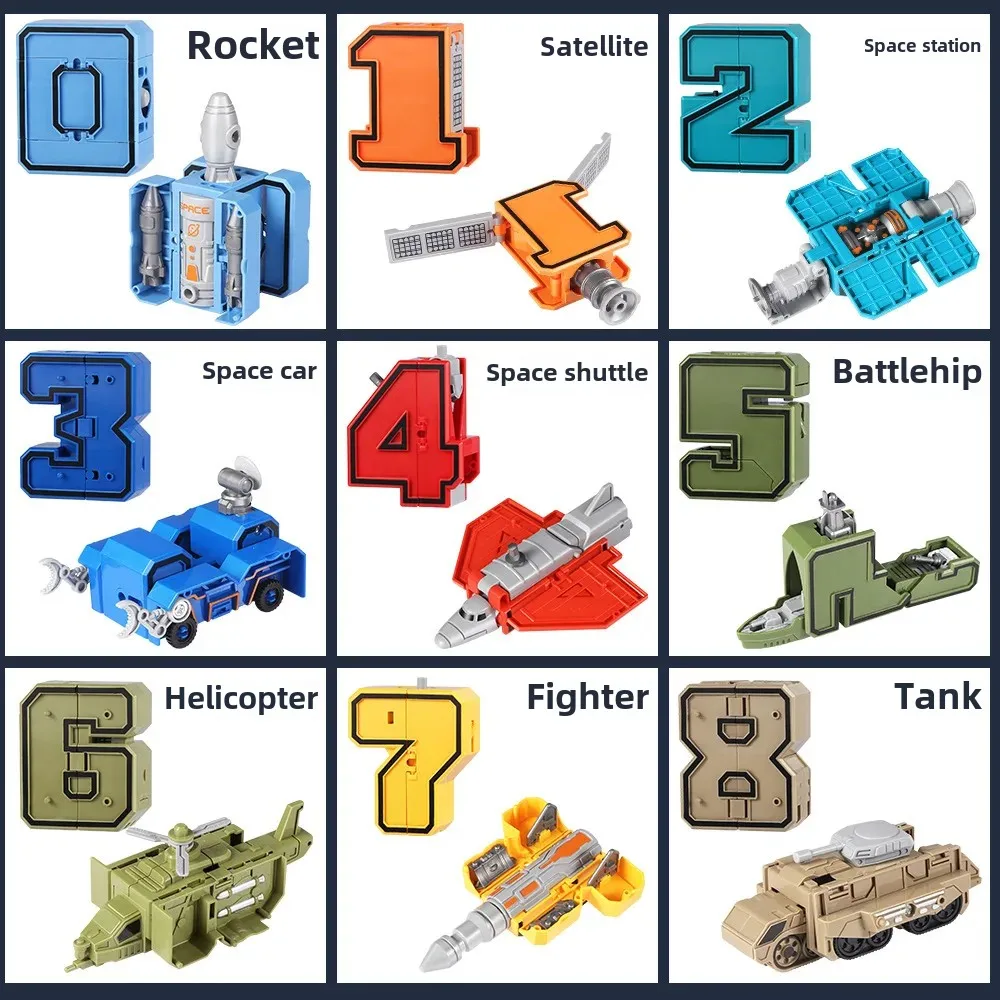 Interactive Children's Educational Digital Transforming Robot Building Toy for Boys Parent-Child Play Construction Kit