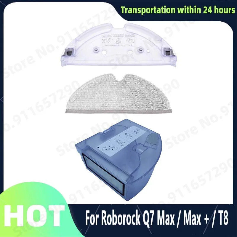 For New Roborock Q7 Max Q7 Max+ T8 Tray Mops Water Tank Dustbin Box with Hepa Filters Vacuum Cleaner Dust Box Accessories